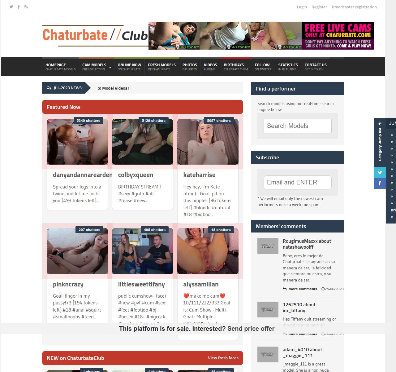 ChaturbateClub - Profiles, Live Cams and Statistics of Chaturbate Cam Models