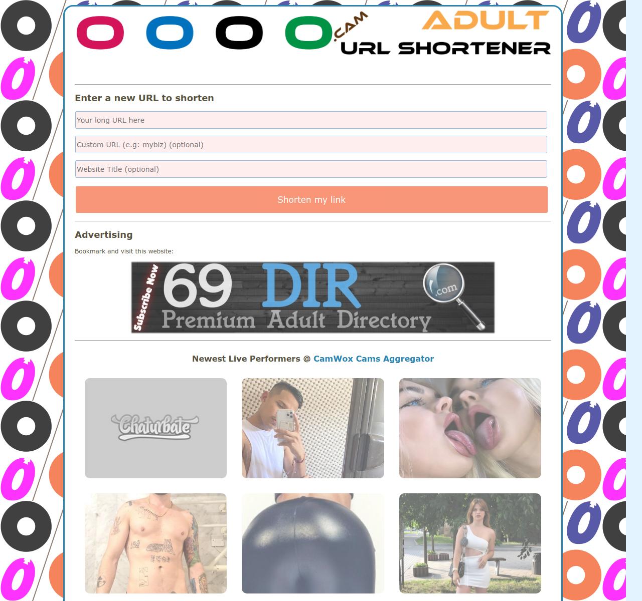 OOOO.cam - Adult URL Shortener without Ads